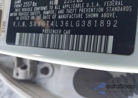 2020 Kia Optima Lx из США, поврежденный, VIN 5XXGT4L36LG381892